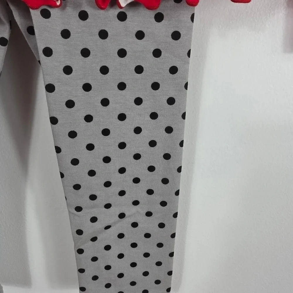 Peaches‎ n Cream Girls Red Polka Dot Legging Set Size 5 Holiday Gift Theme